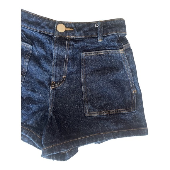 Zara 90s Dark Wash High Waisted Denim Shorts - Picture 6 of 7